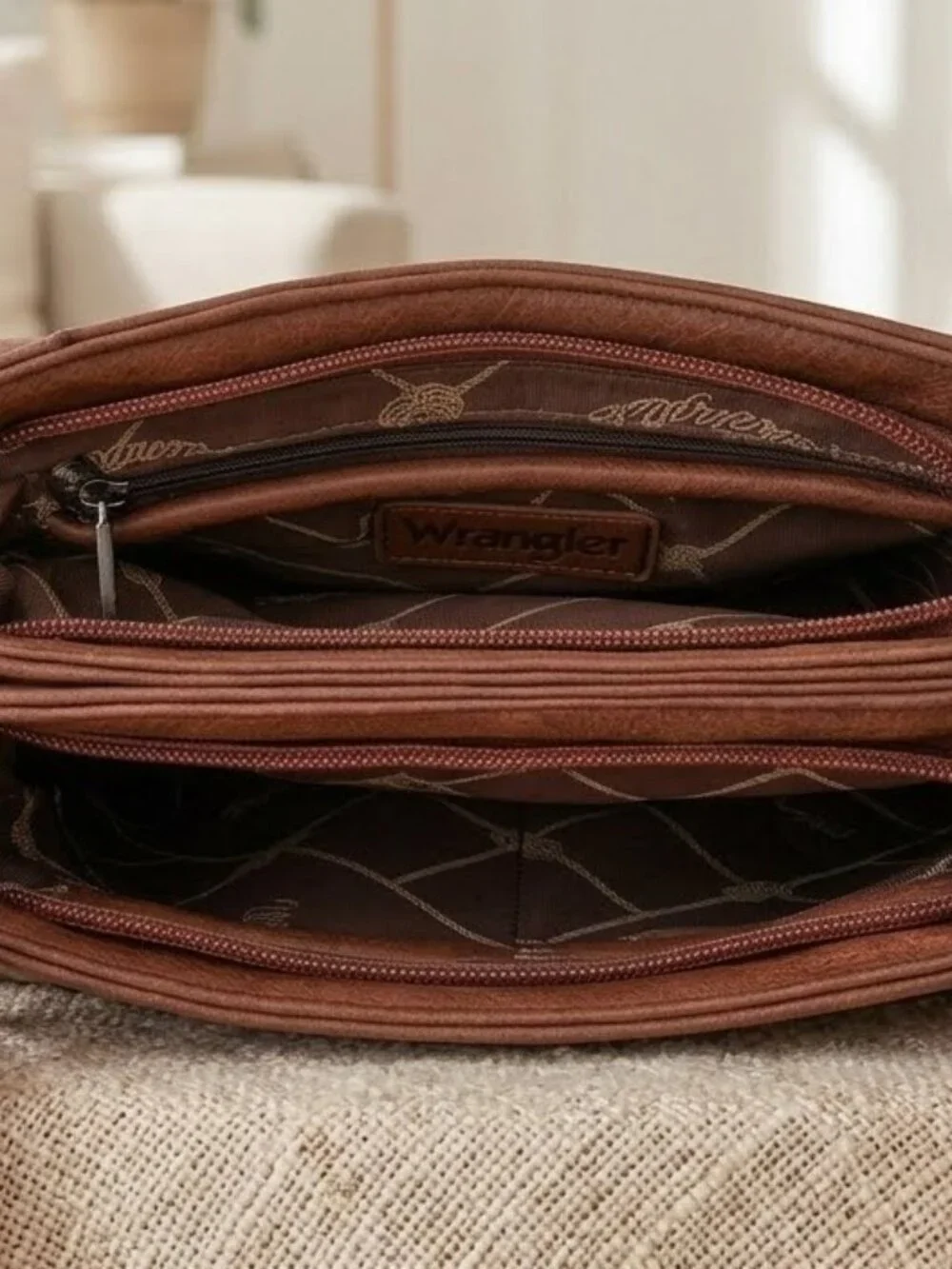 Wrangler Cow-Brown Sugar Vintage Crossbody Shoulder Bag